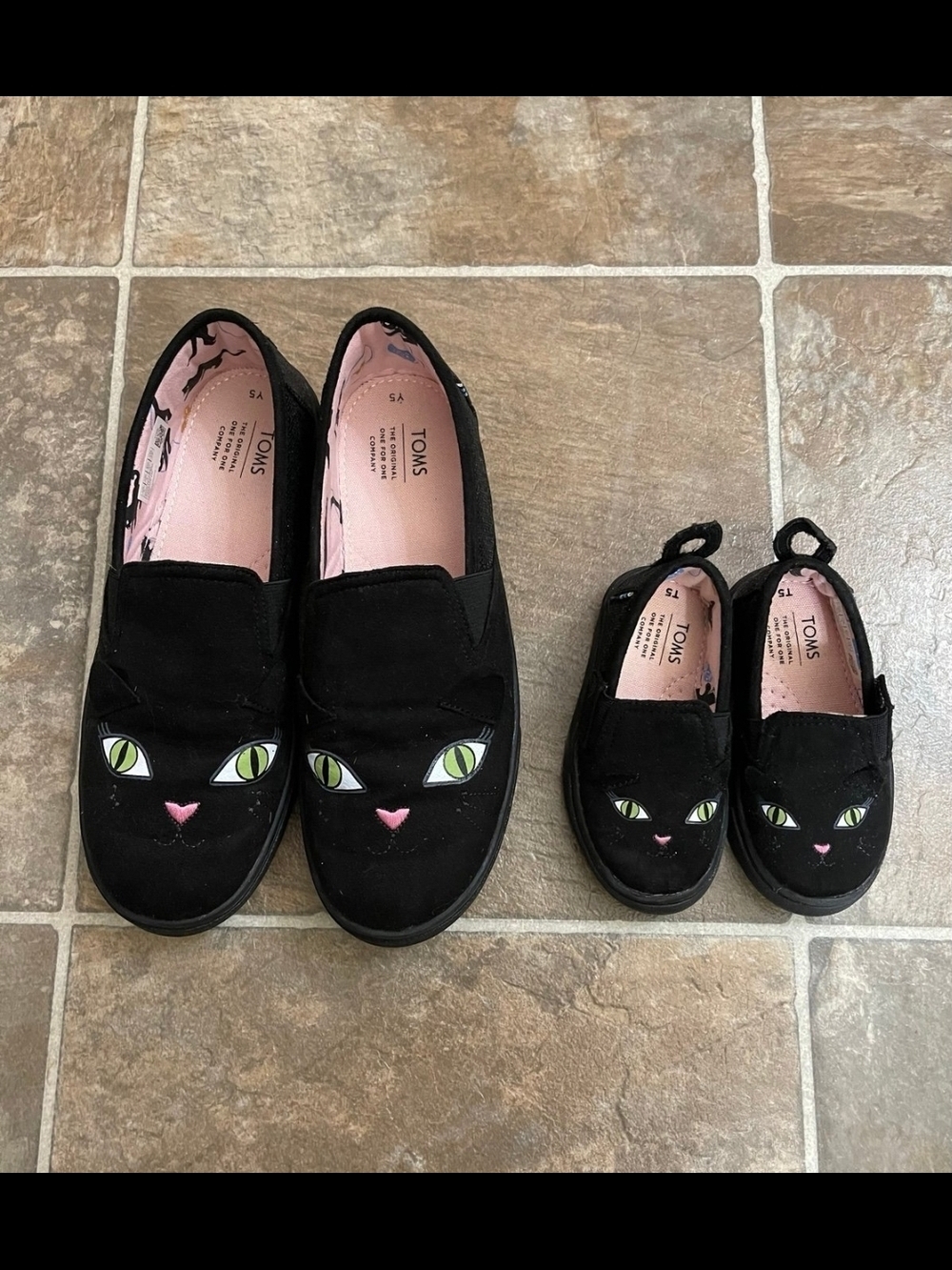 Mama & Mini Matching TOMS Kids Black Cat Slip-On Flats